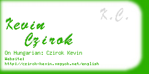 kevin czirok business card